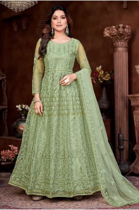 Pista Embroidered Net Eid Anarkali Suit AS3460