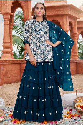 Georgette Multi Sharara Suit with Dupatta SS0969