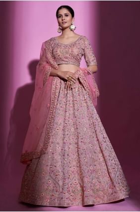 Mauve Thread Georgette Lehenga Choli LC6553