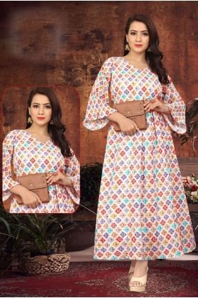 Multicolor Gown Dress in Printed Chinon chiffon GW0505