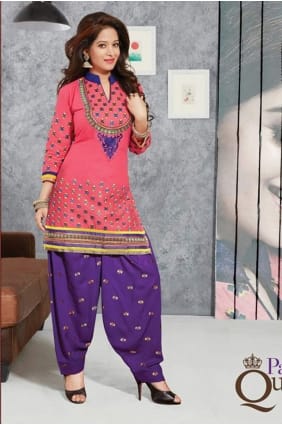 pink Pure Cotton lown Patiala Suit PSU0001