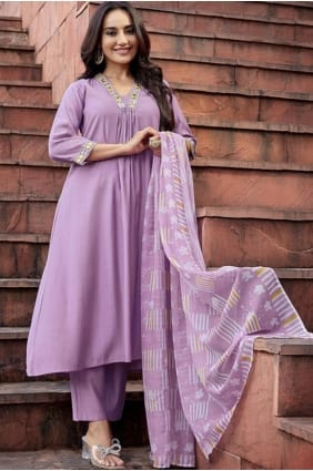 purple embroidered silk straight pant suit SK155558