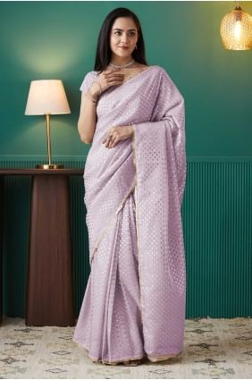 Premium Printed Organza Saree in Purple SR28718