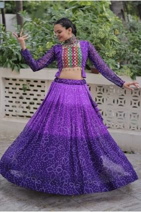 Lehenga Choli in Purple Georgette with Weaving LC8646