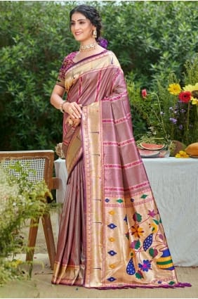 Purple Weaving Saree in Silk SR29427