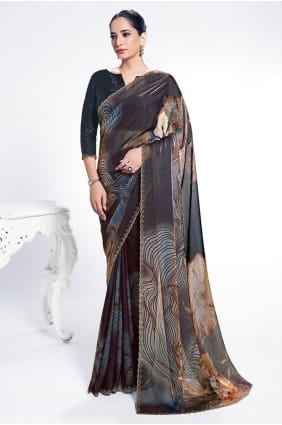 Rama Saree in Embroidered Satin SR28956
