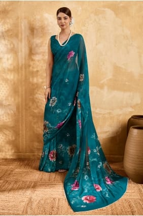 Rama Printed Saree in Georgette SR29964