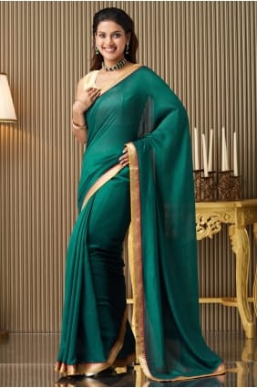 Rama Plain Saree in Silk SR28589