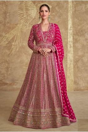 Rama Embroidered Faux georgette Gown Dress GW1093