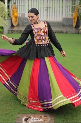 Multicolor Lehenga Choli in Rayon with Embroidered LC8520