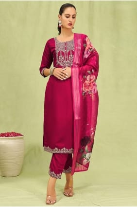 Pink Embroidered Viscose Salwar Kameez SK15836