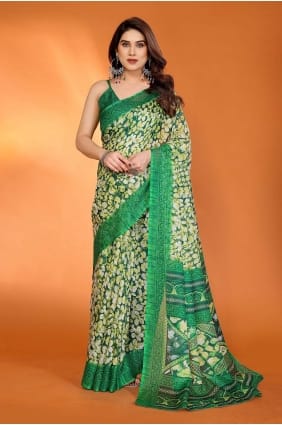 Kota doria Saree in Multicolor with Printed SR30047