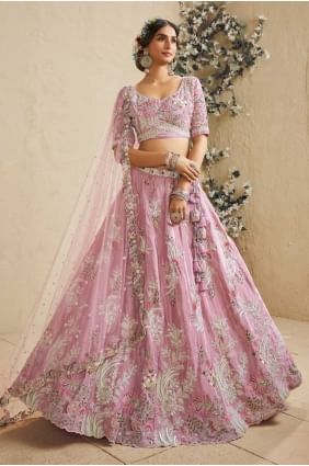 Weaving Satin Pink Lehenga Choli with Dupatta LC8619