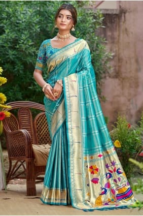 Sea green Saree in Weaving Silk SR29424
