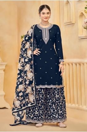 Silk Palazzo Suit with Embroidered PZ4131