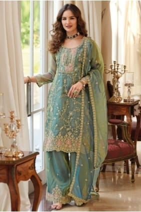Blue Thread Salwar Kameez in Silk SK159067