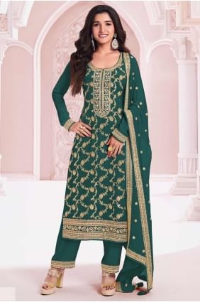 Straight Pant Suit in Rama Jacquard with Embroidered SK155546