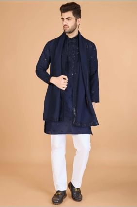 Viscose Men Kurta with Embroidered KURR508