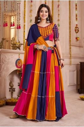 Viscose Lehenga Choli with Weaving in Multicolor LC8635