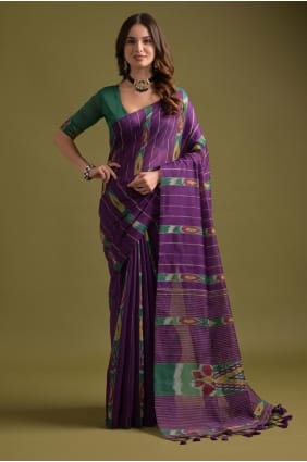 Purple Weaving Saree in Cotton SR29294