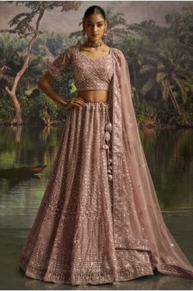 Mauve Weaving Lehenga Choli in Soft net LC8641