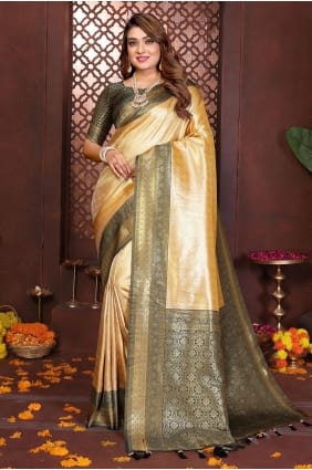 Yellow Saree with Weaving Banarasi silk SR29754