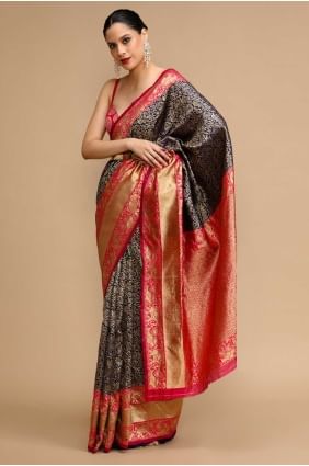 Comfortable Silk Weaving Blue Saree with Blouse SR28739