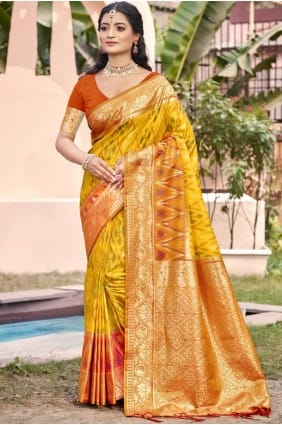 Yellow Saree in Weaving Silk SR29537