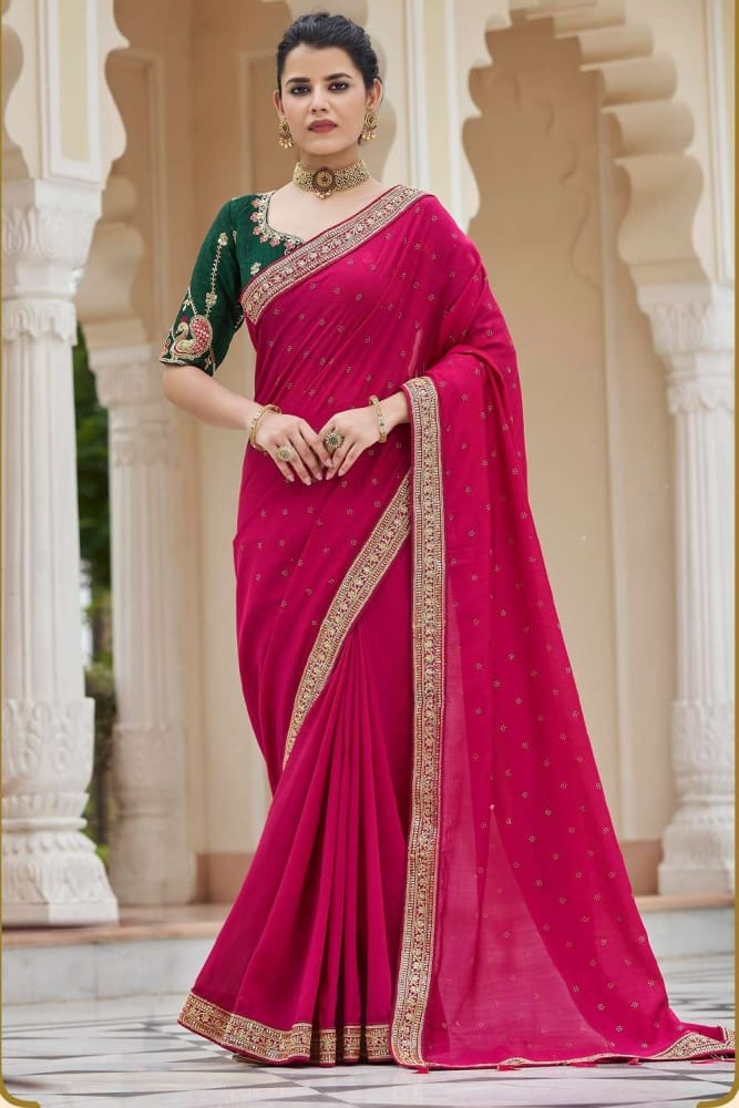 Buy Silk Saree in Pink with Blouse Online SR22830 Shopkund